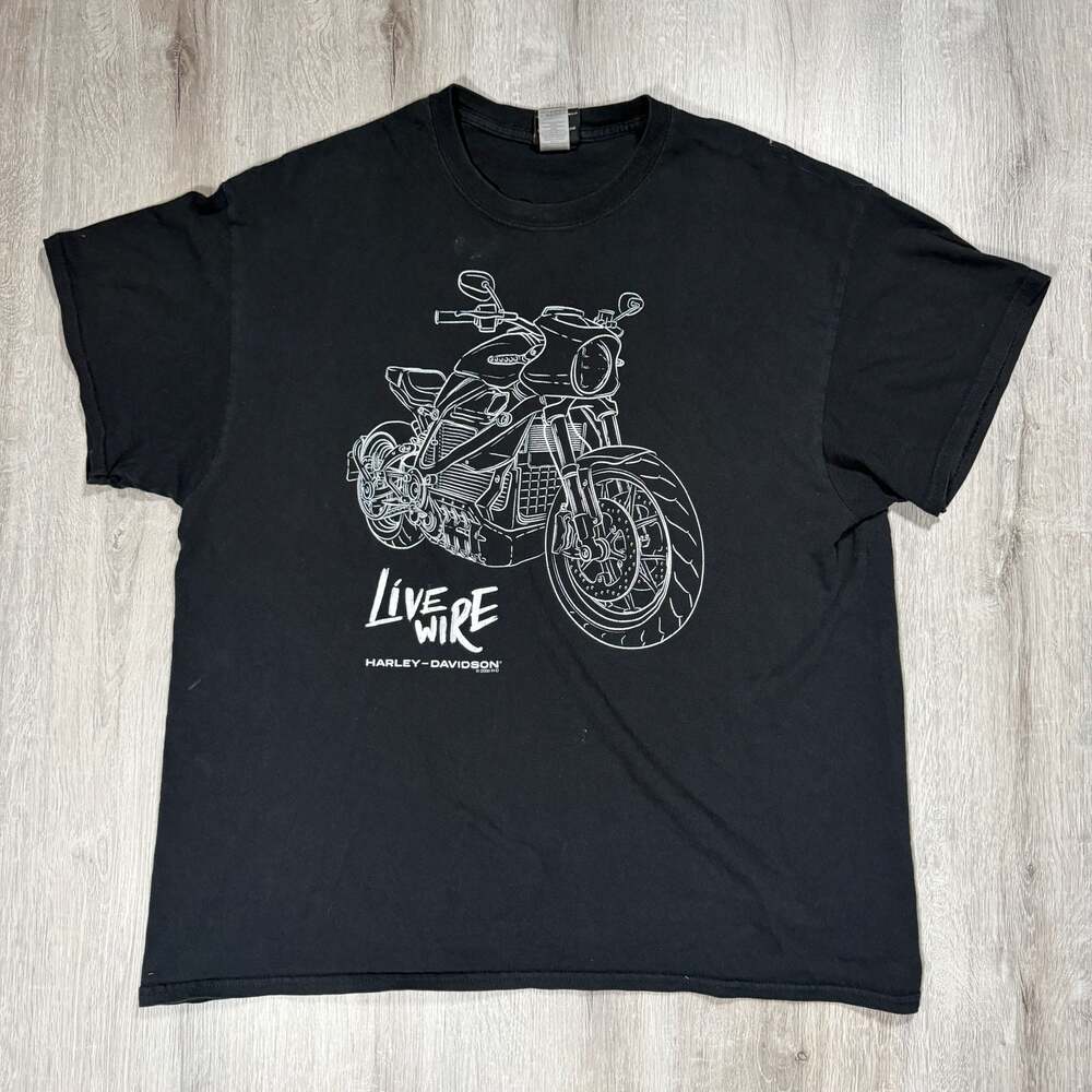 Mens Harley-Davidson “Live Wire” Motorcycle Graphic T-Shirt 2020 Biker Grunge